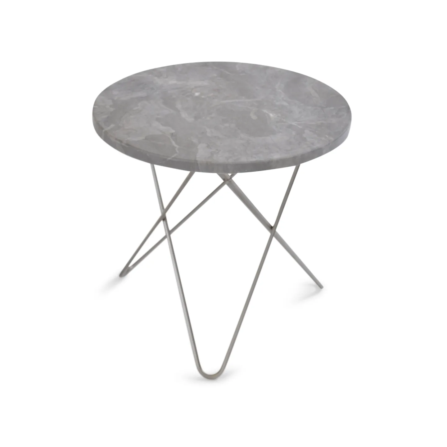 OX Denmarq - Mini O Table, Stainless Steel Frame, Top: Grey Marble - Sidobord - Dennis Marquart - Grå - Metall/Sten