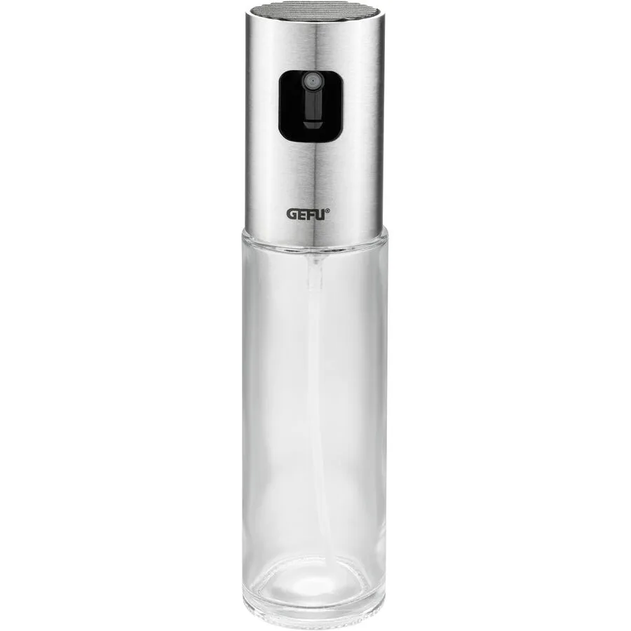 Öl- und Essigspender Gefu silber/schwarz Glas/ Metall Set