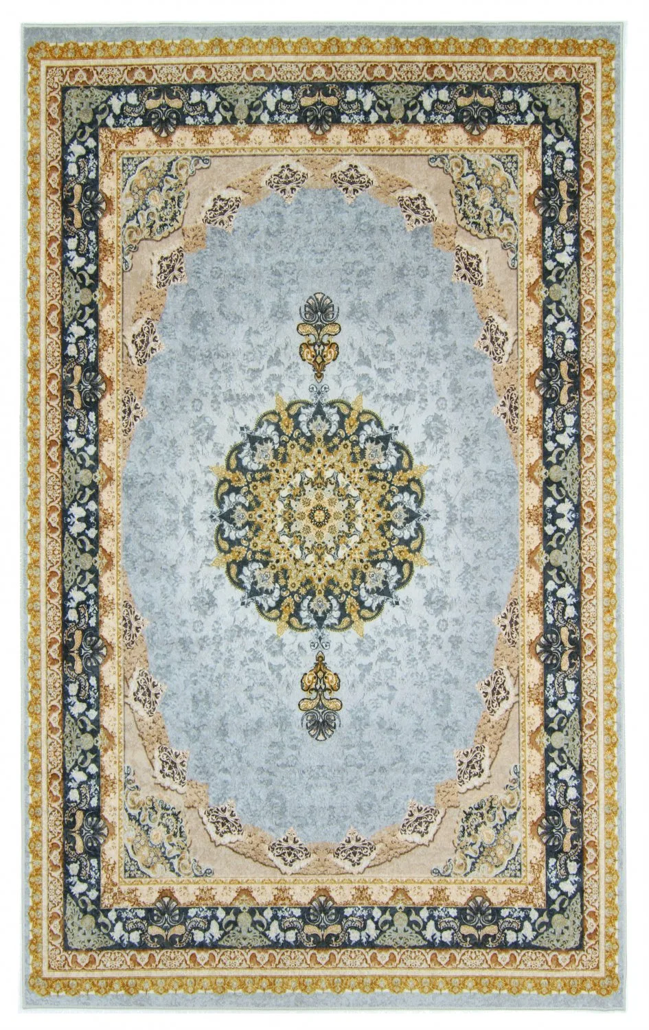 Wilton-teppe - Lukla (blå) (Størrelse: 160 x 230 cm)