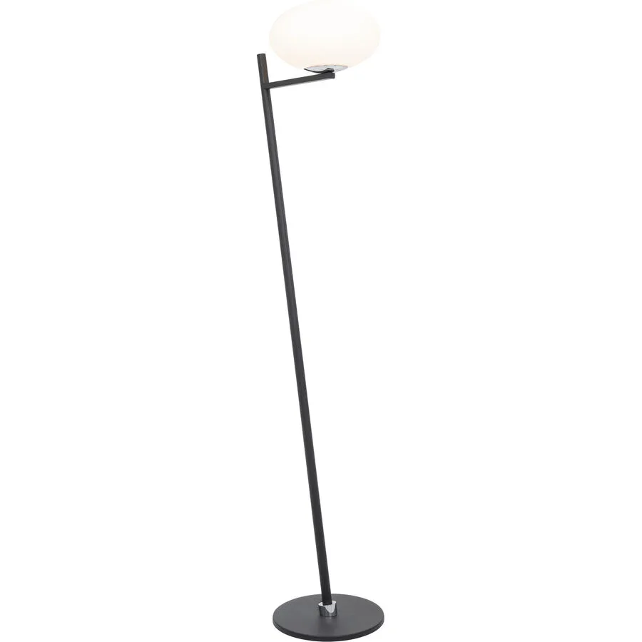 Stehlampe Shire Schwarz Glas/Metall 37 cm 144.5 cm - Material: Metall/Glas - LED - Lichtfarbe: Extra warmweiss - LED Energiesparlampen
