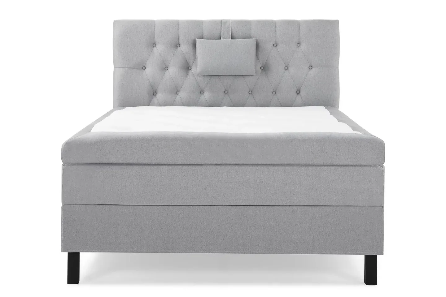 Lucky Komplett Sängpaket 120x200 Polyeter Diamant Sänggavel - Nackkudde Liten Mellangrå