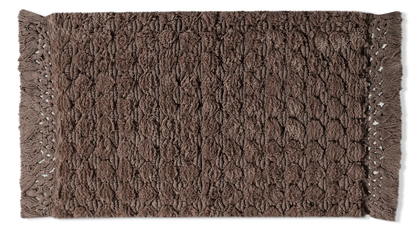 Baderomsmatte - Elvie (brun) (Størrelse: 70 x 120 cm)