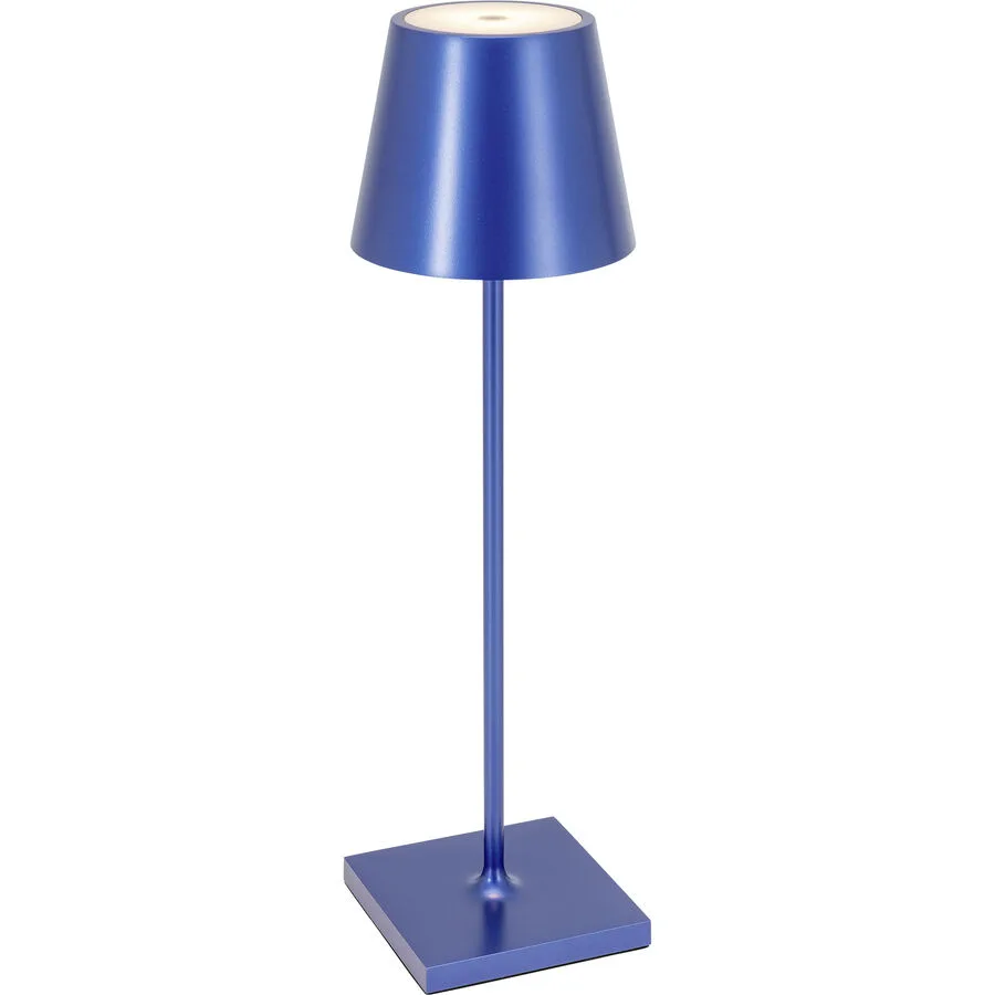 Tischlampe Aline Blau Aluminium 11 cm 38 cm - LED - Lichtfarbe: Extra warmweiss - LED Energiesparlampen