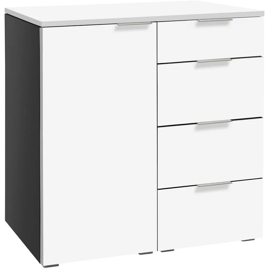 Hasena Kommode Jenni anthracit/weiss MDF B 90 H 85 cm