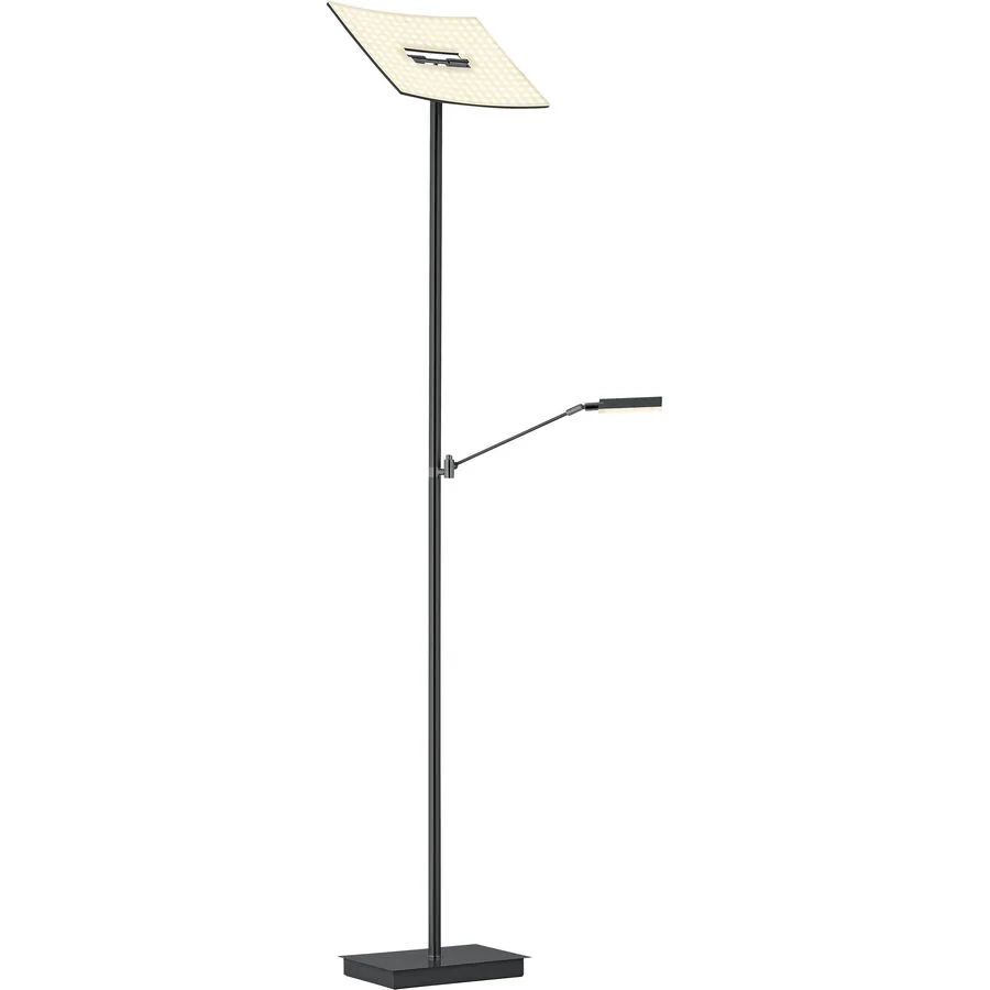 Leselampe Maluna Schwarz Aluminium/Eisen 39 cm 180 cm - LED - Lichtfarbe: Extra warmweiss - LED Energiesparlampen