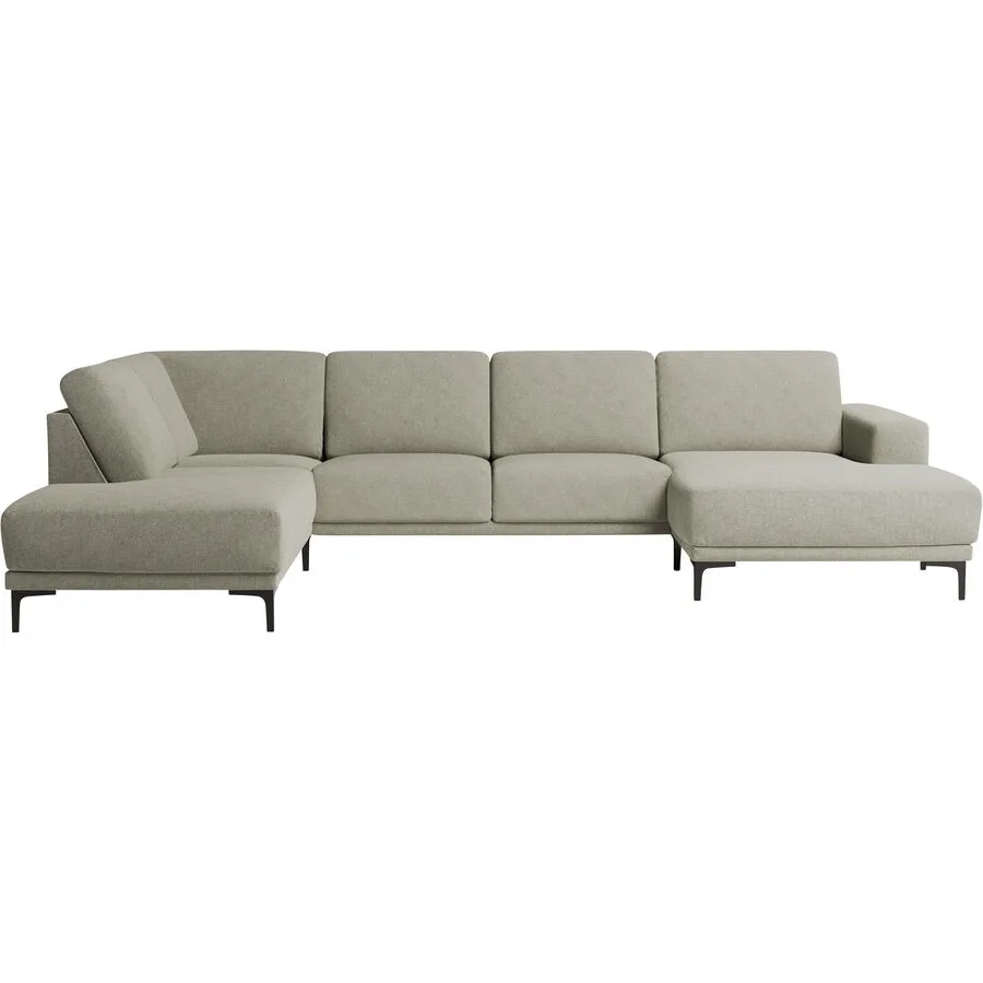 Ecksofa Bivio Rechts Polyester/Polypropylen graubeige B 345 T 210 cm