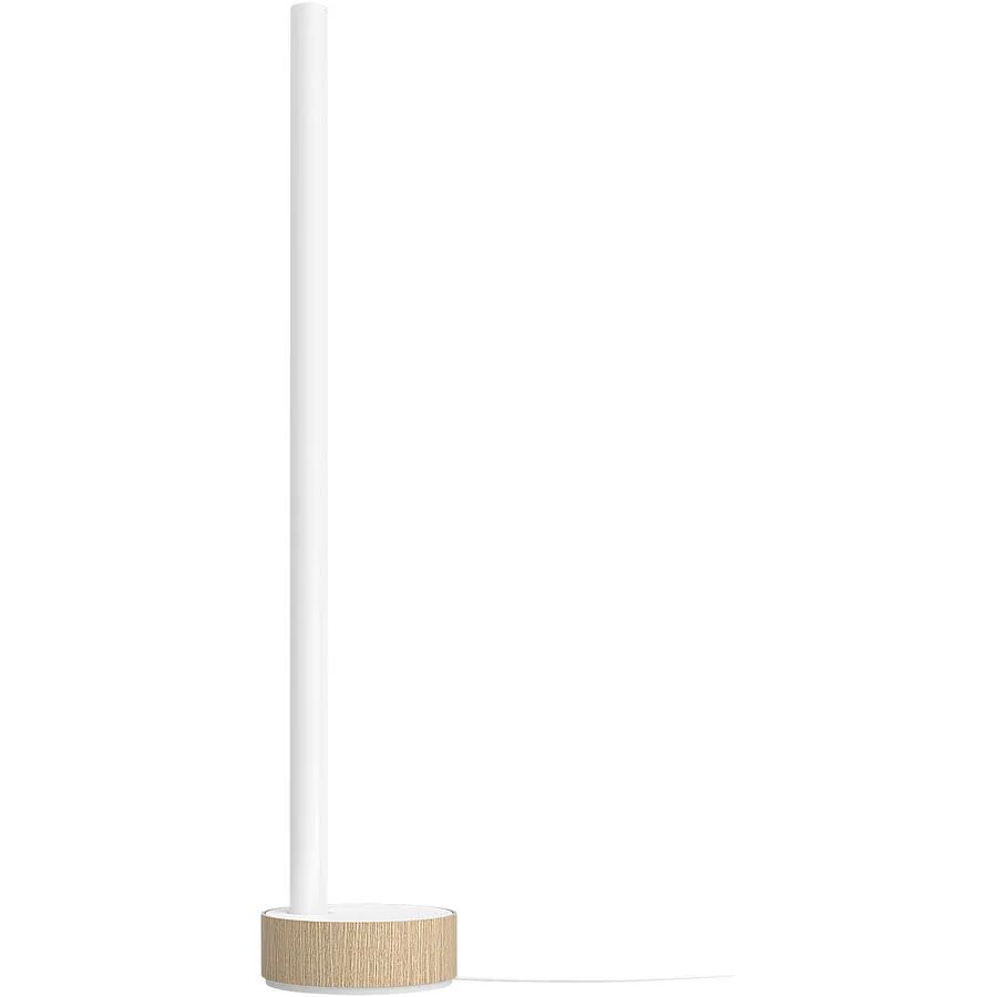 Tischlampe Philips Hue Weiss/Braun Aluminium/Holz 11.3 cm 57.6 cm - Farbe: weiss/holzfarbig - LED - Lichtfarbe: Extra warmweiss - Helles Neutralweiss