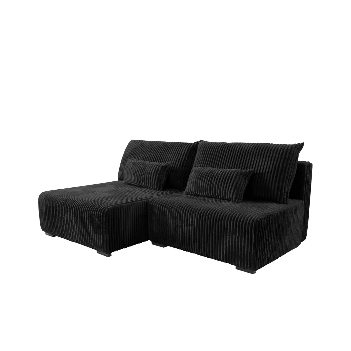 Lorynn 3-sits Bäddsoffa med divan - svart