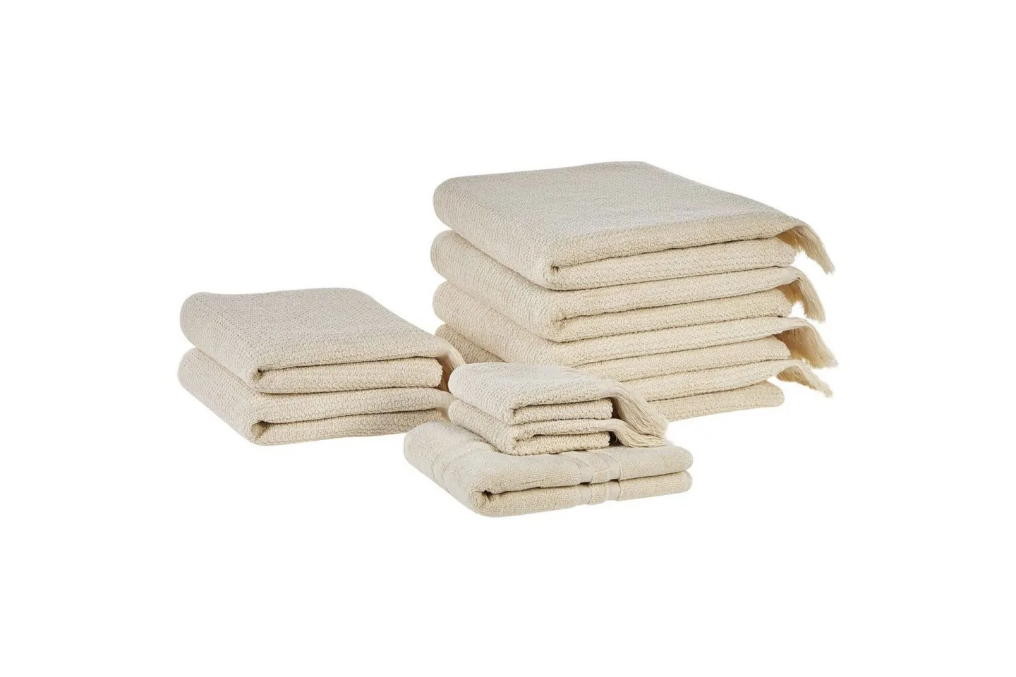 Handduk Atiu set om 9 Beige - Beige