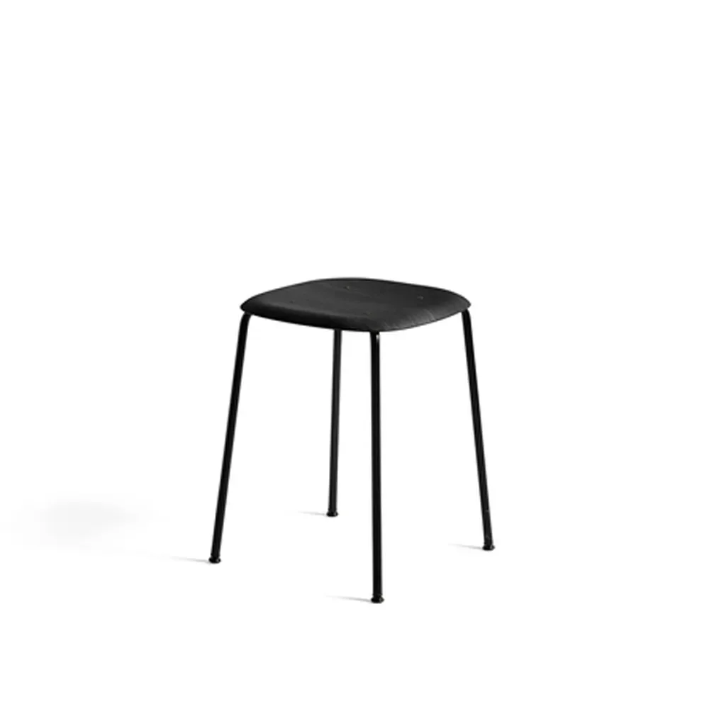 HAY Soft Edge 70 pall Svart ek-svart stålstativ