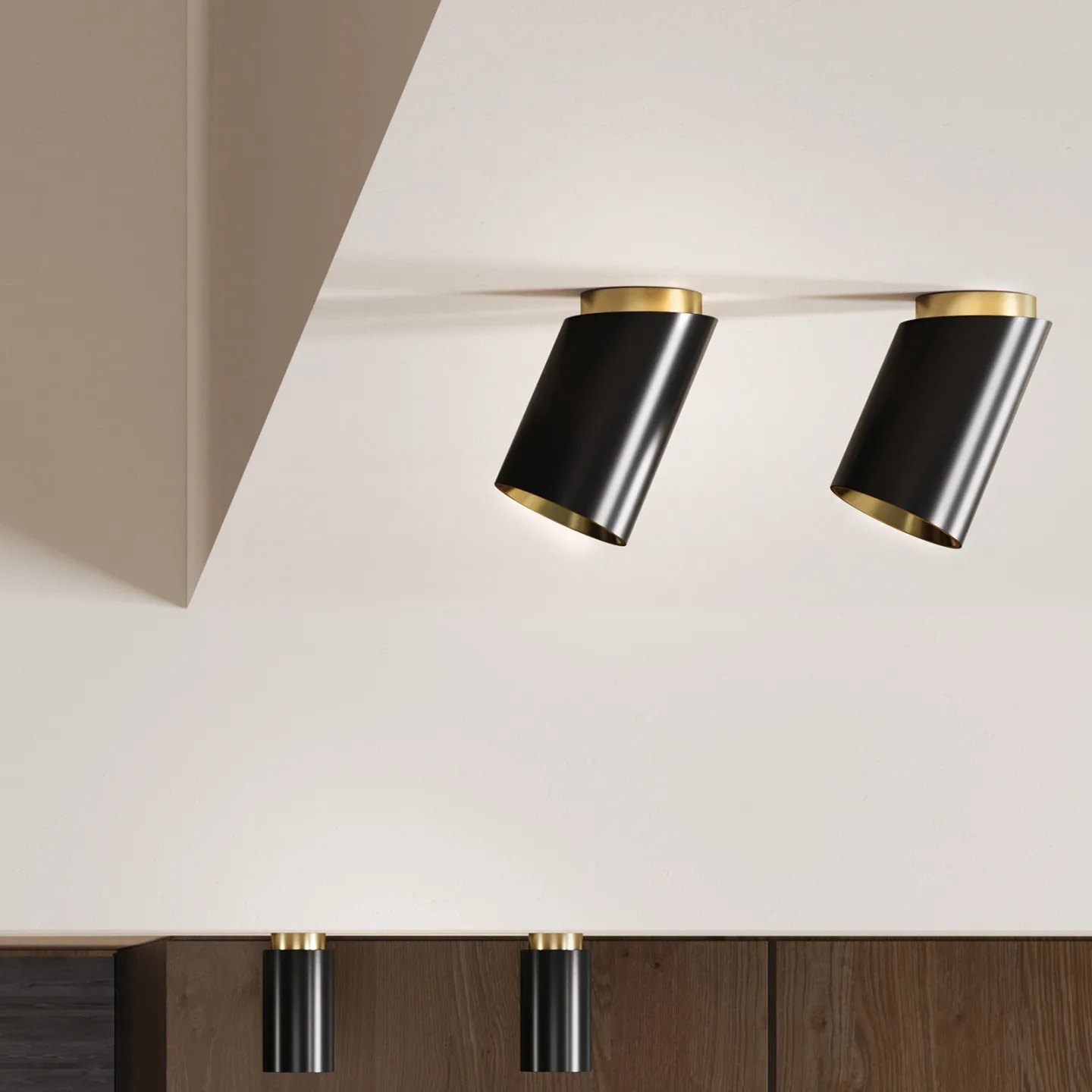 Tobo C85 asymmetrisk taklampa, svart, stål, GU10 - DCW - Vardagsrum - Design - Metall - Med en ljuskälla