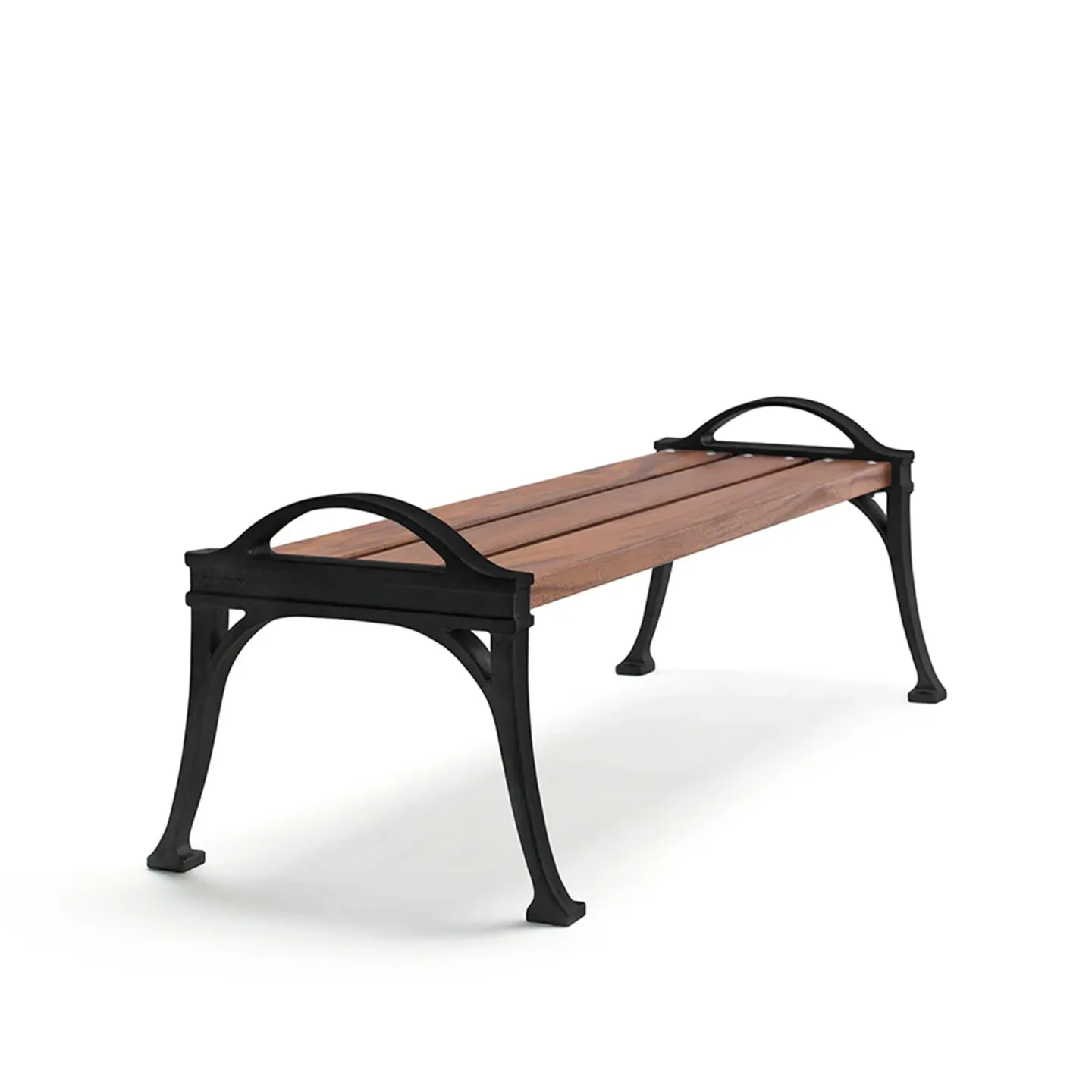 Byarums Bruk - Bänk Lessebo - Oljad Mahogny/Svartlackerad Aluminium - Trädgårdsbänkar - Björn Alge - Svart - Metall/Trä