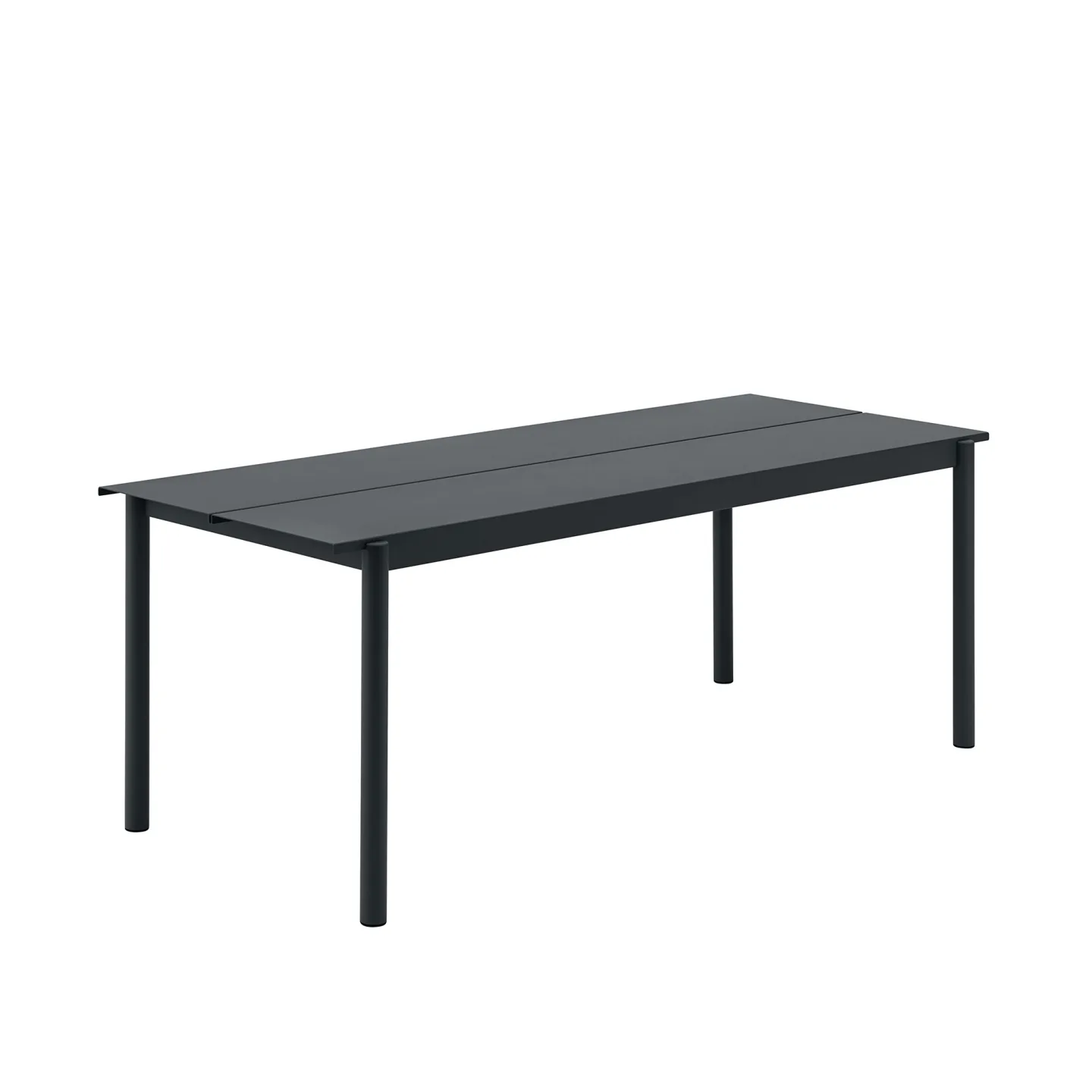 Muuto - Linear Steel Table 200cm Black - Matbord utomhus - Thomas Bentzen - Svart - Metall