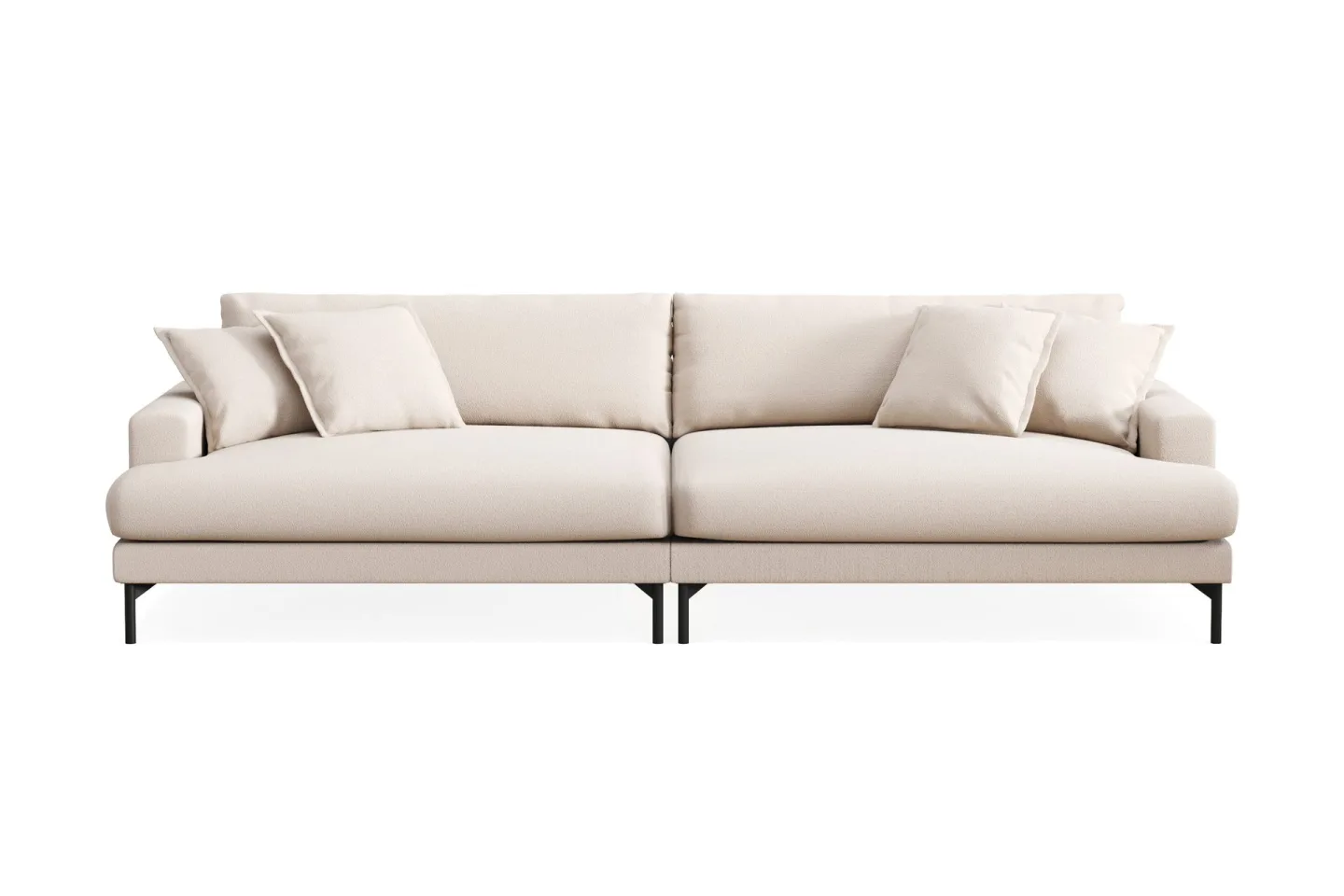 Menard Premium 5-sits Djup Soffa i Bouclé - Ljusbeige