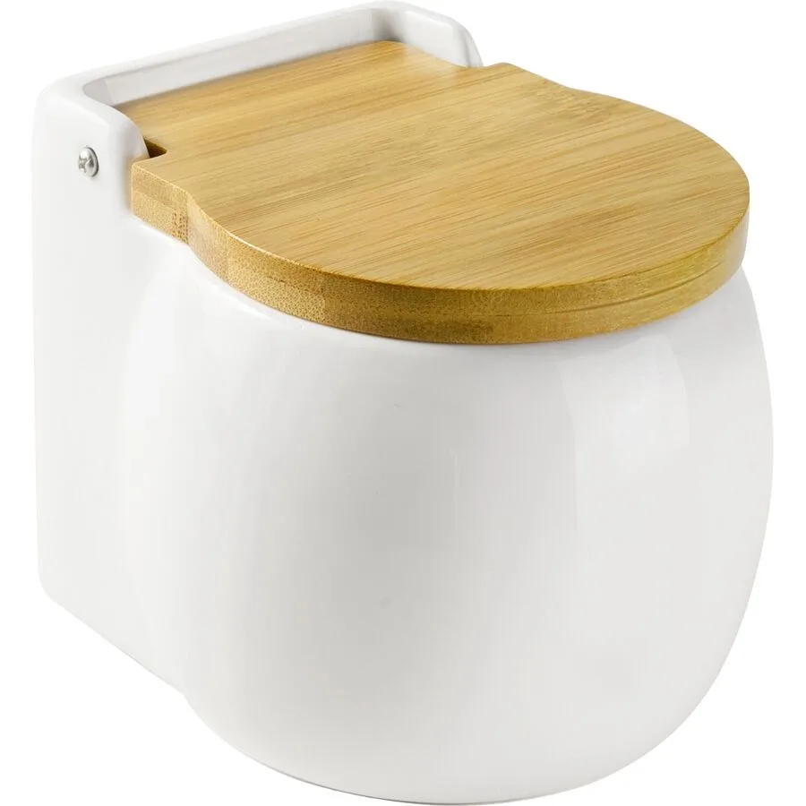 Gewürzbehälter Ibili weiss Keramik/Holz H 11 cm