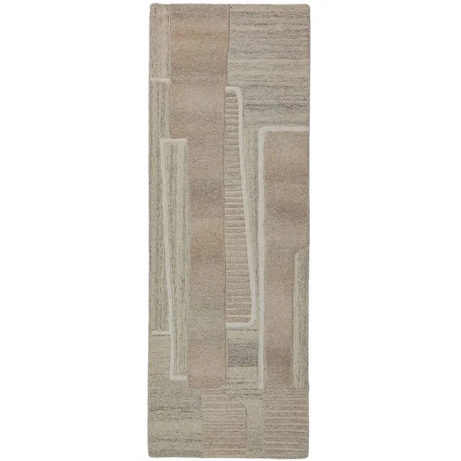 Teppich Langford Natur 100% Wolle 80 x 300 cm