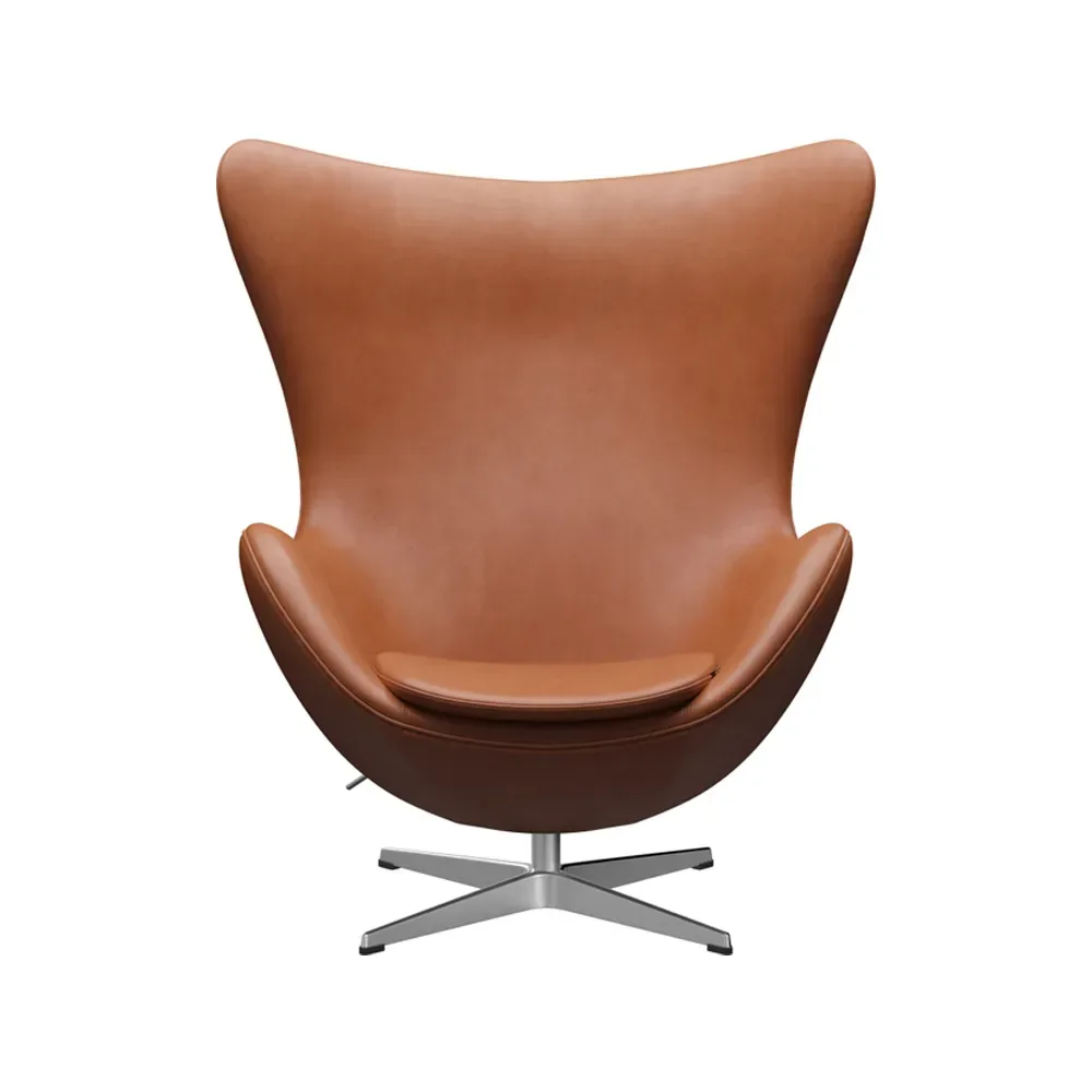 Fritz Hansen Ägget 3316 fåtölj Leather grace walnut-steel