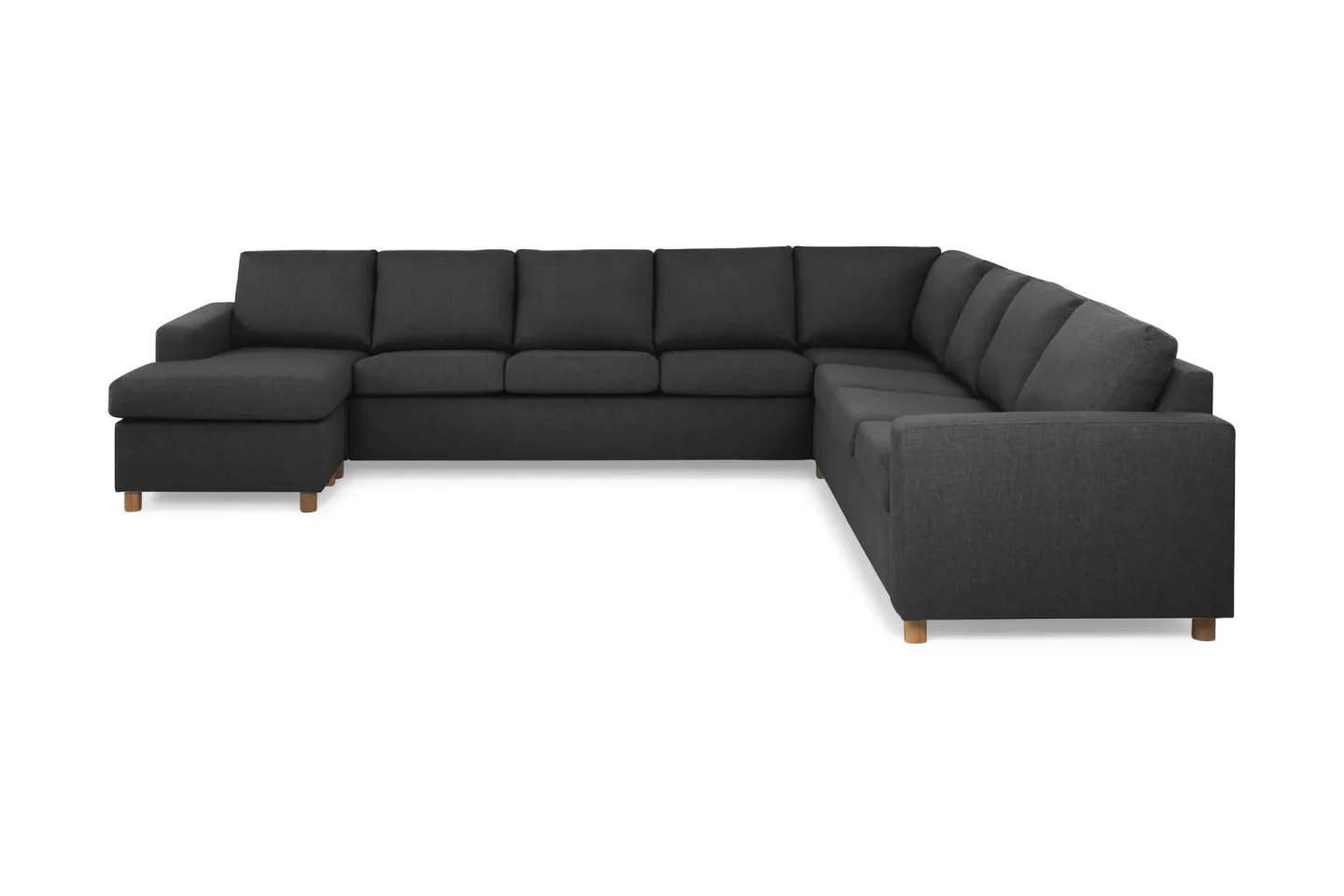 Crazy 7-sits Vändbar U-formad XX-Large Hörnsoffa med divan i Tyg - Mörkgrå / Antracit