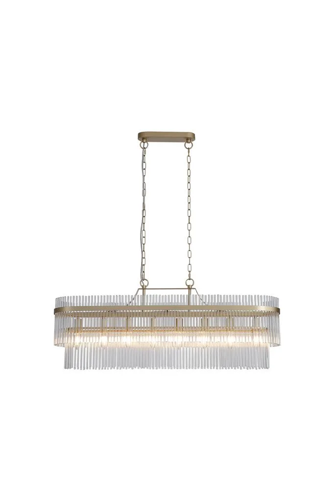 Searchlight - Lara 98cm - Kristallkrona - Borstad guld