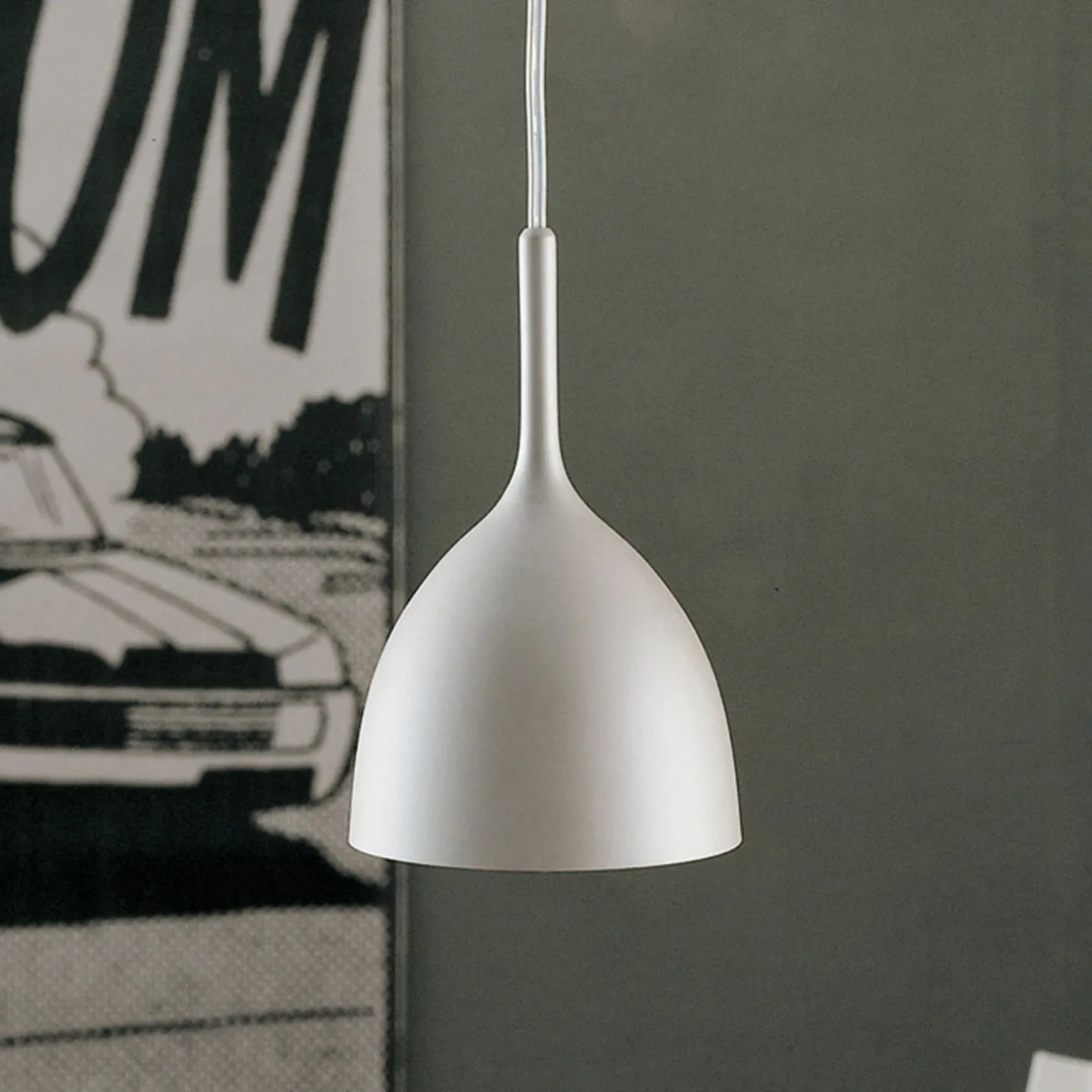 Drink H1 Pendelleuchte Matt Weiß - Rotaliana - Wohnzimmer - Design - Metall - Einflammig