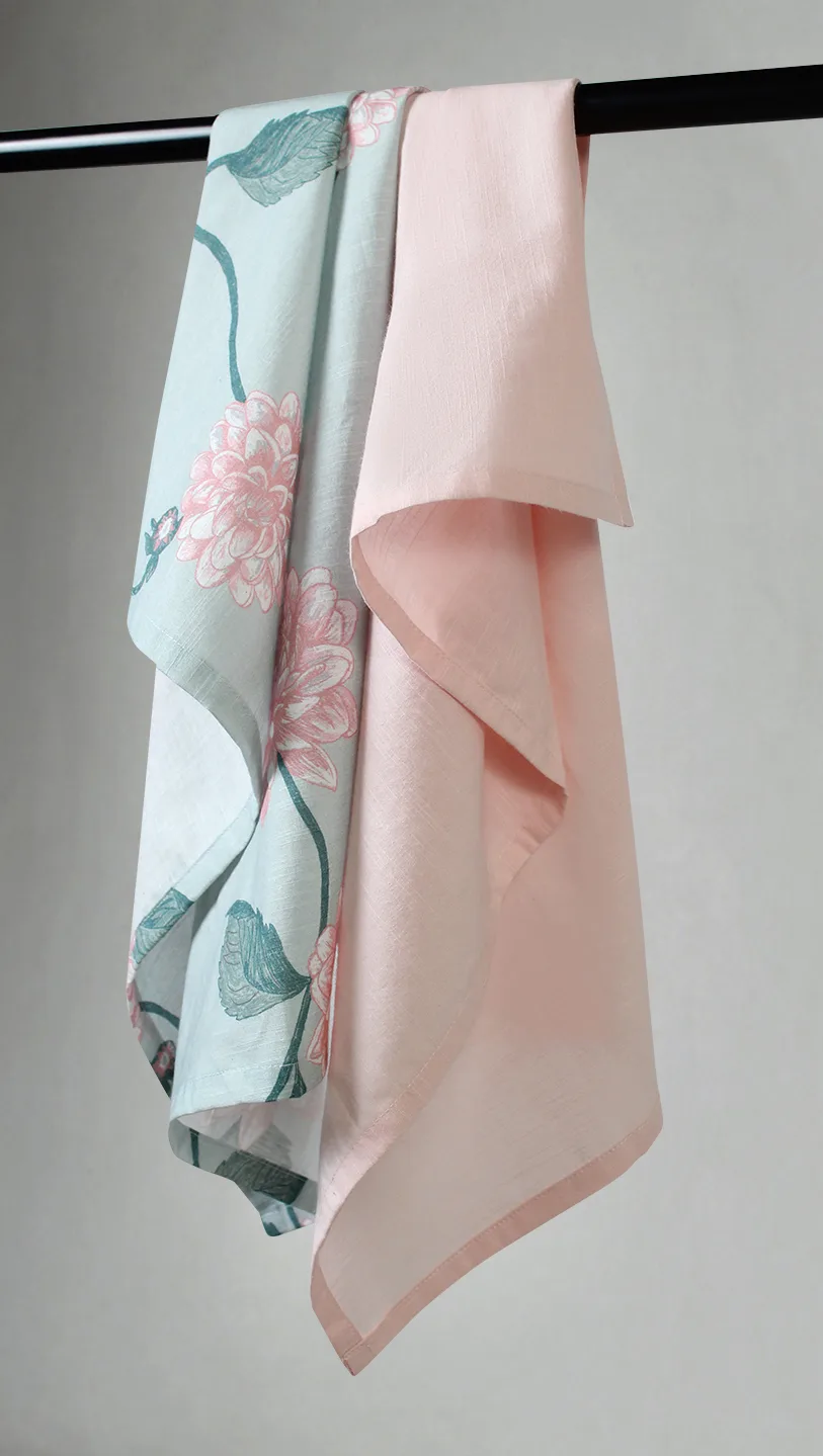Kjøkkenhåndkle 2-pak - Alyssa (grønn/rosa) (Størrelse: 50 x 70 cm)