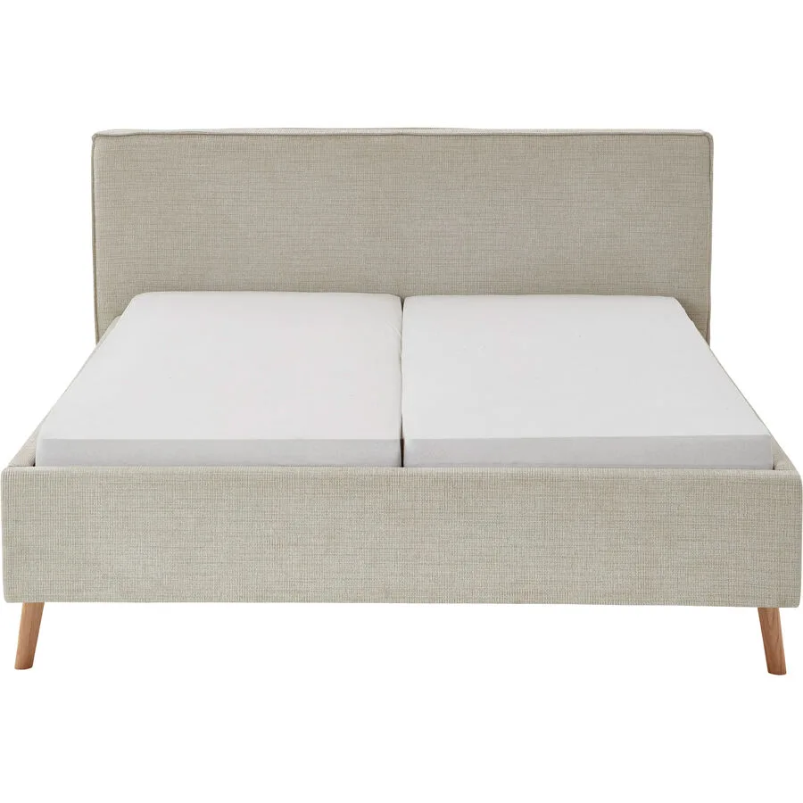 Bett Lina Greige Polyester 160 x 200 cm
