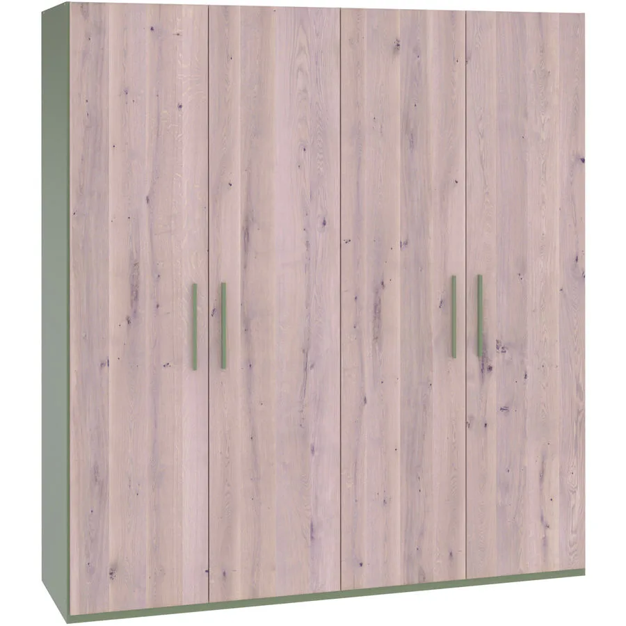 Modular Kleiderschrank Holz Werk blassgrün Wildeiche B 203 cm