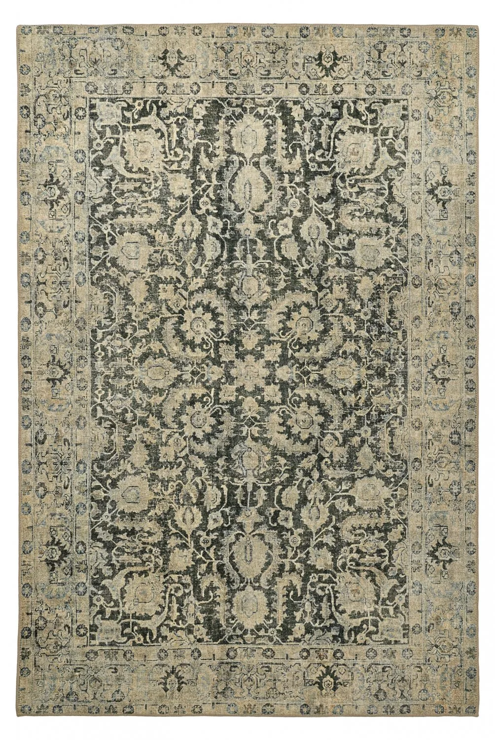 Flatvevd teppe - Delvar (grønn) (Størrelse: 190 x 280 cm)