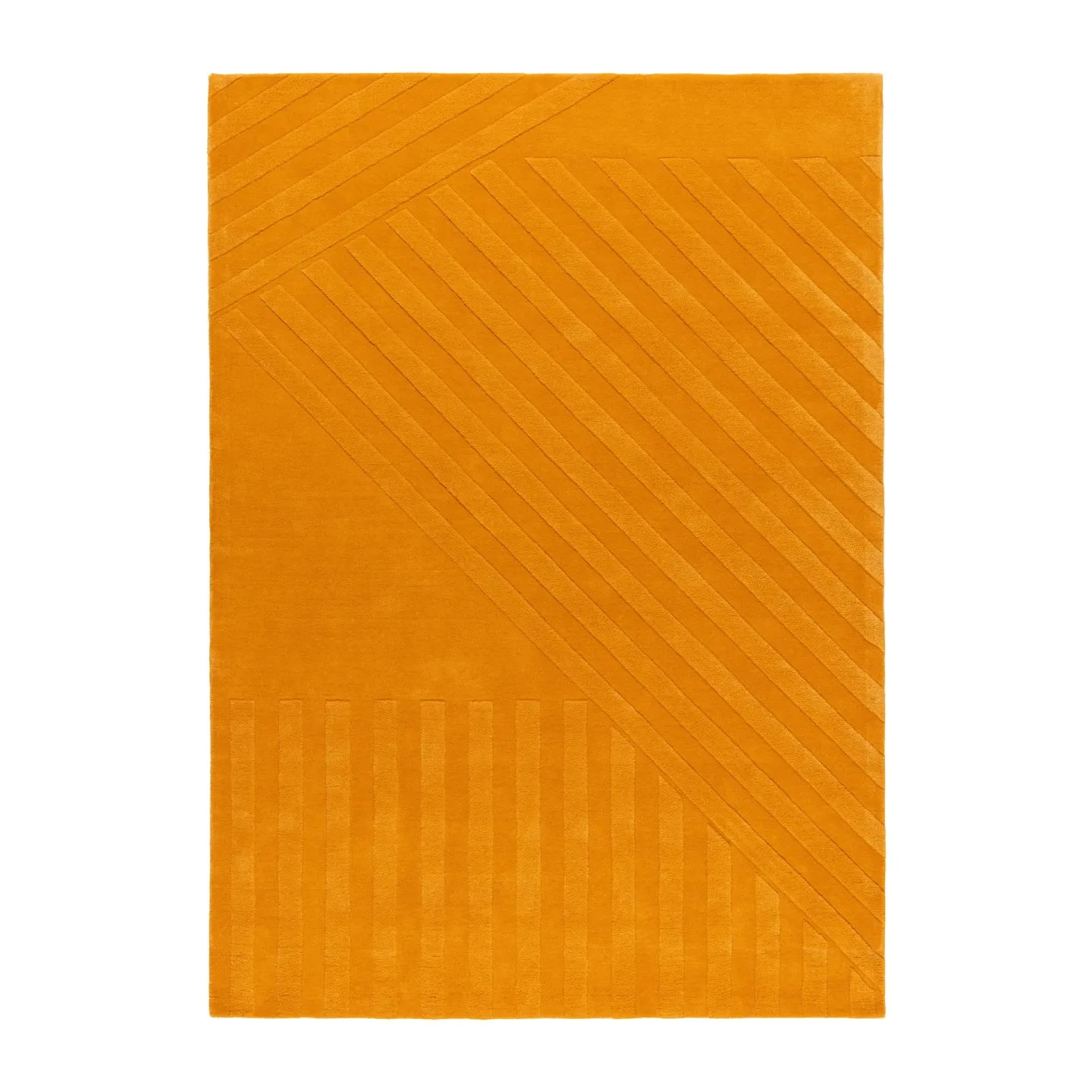 NJRD Levels Stripes Wollteppich Gelb, 170x240 cm