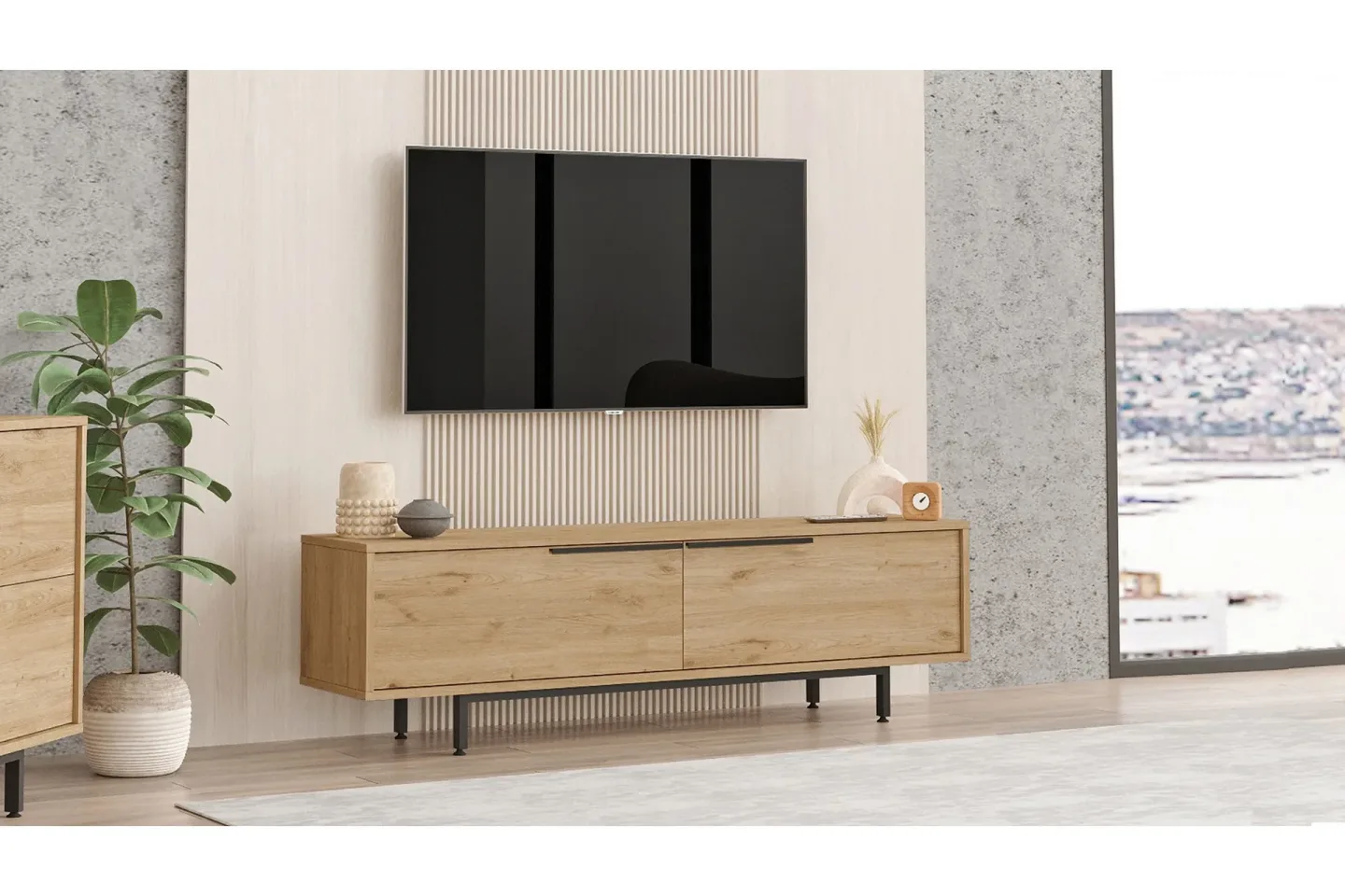 Munish Tv-bänk 160 cm - Valnöt