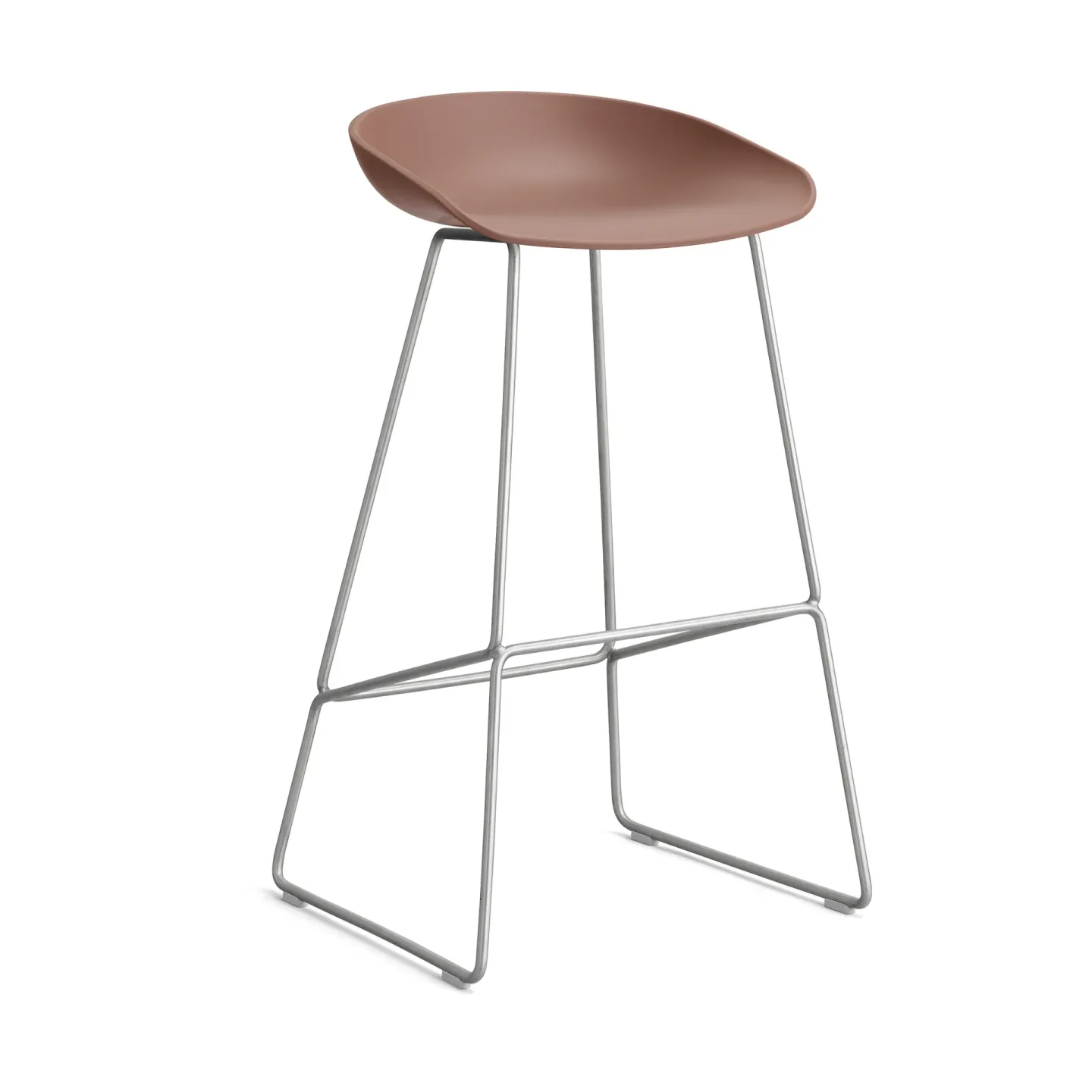 HAY About a Stool 38 High Barhocker 2.0 Soft brick-Edelstahlgestell