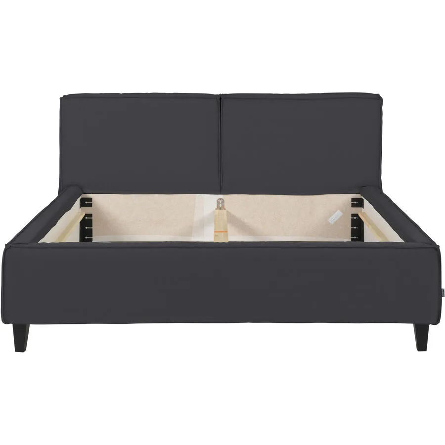 Bett Smith Schwarz Leder 160 x 210 cm