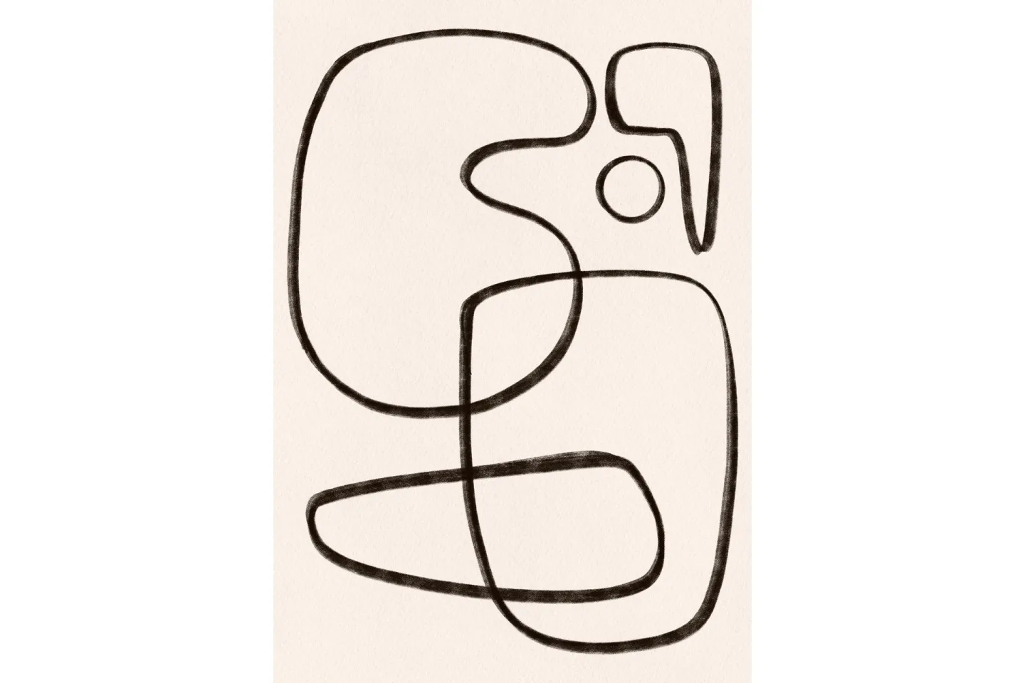 Poster Line art 70x100 cm - Vit/Svart
