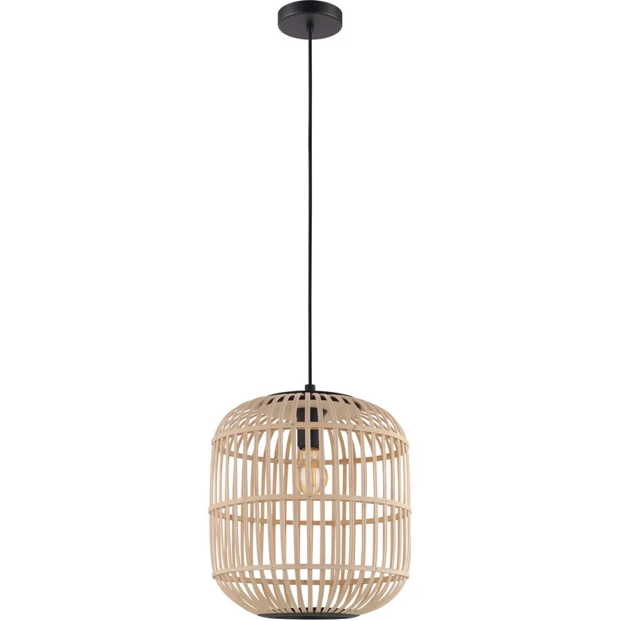 Eglo Pendellampe Bordesley Schwarz Holz 110 mm - Material: Holz/Stahl