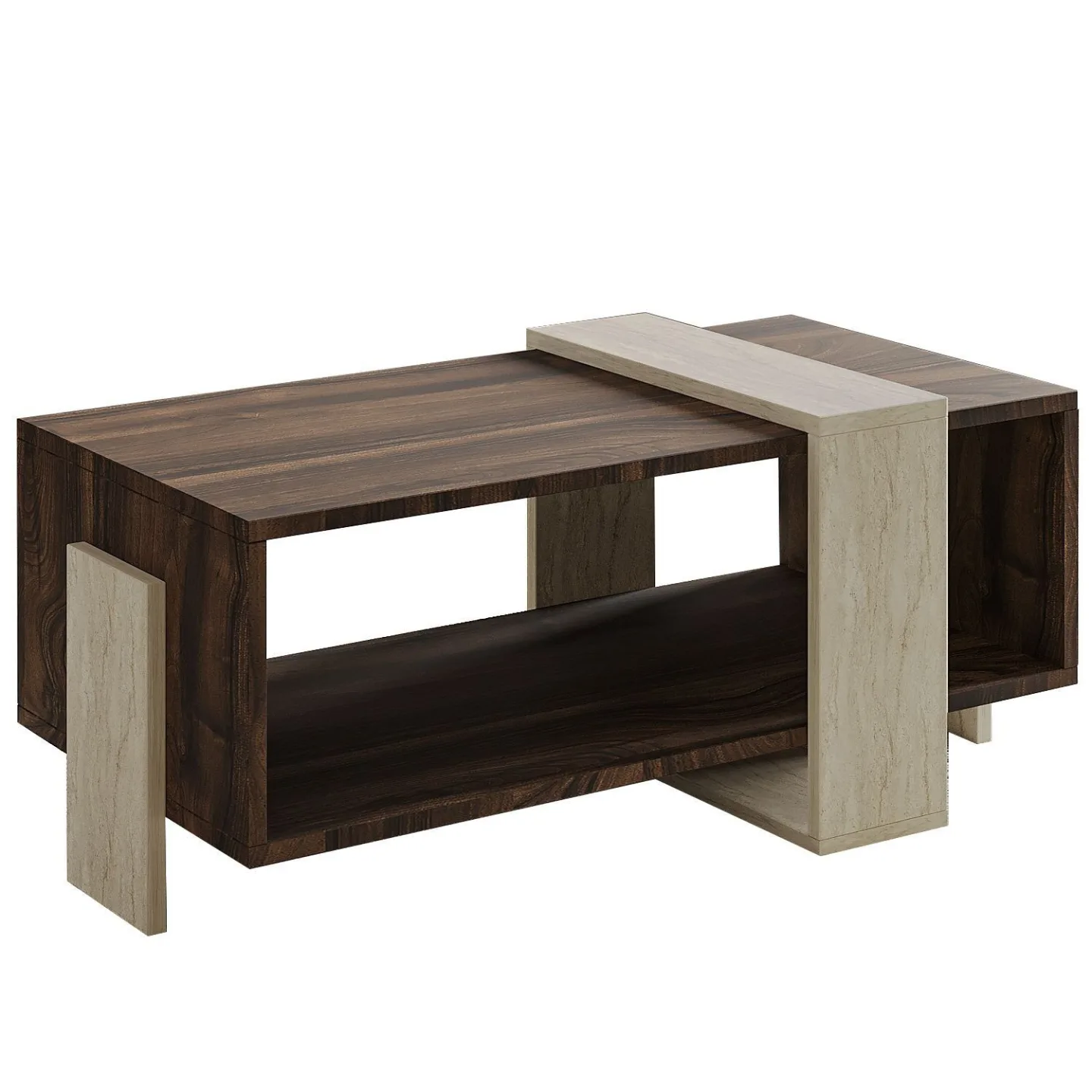Norell Soffbord 90x40x49 cm - Travertine Walnut