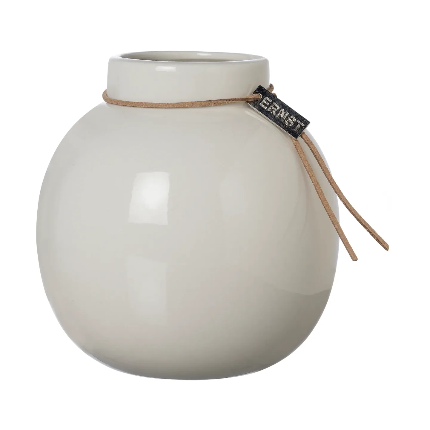 ERNST Ernst glasierte Vase weiß Ø14 cm