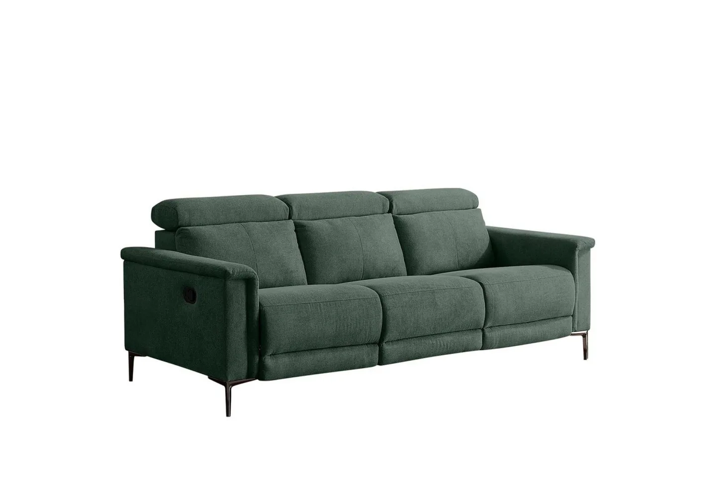Reclinersoffa utan hörn Loft24 3-sitssoffa Lund Dark Green -