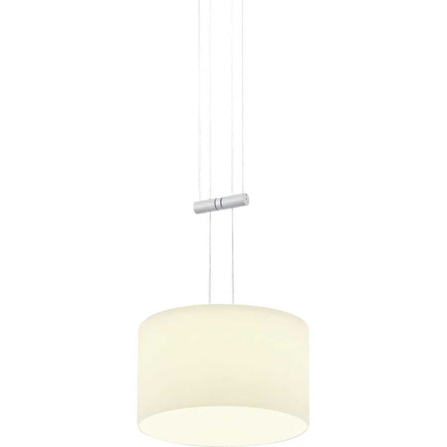 Designer-Pendellampe Bankamp Strada 2.0 Grand Opal aluminium matt 1 dimmbar D 20 cm - Farbe: Silber/Weiss - LED - Lichtfarbe: Extra warmweiss -