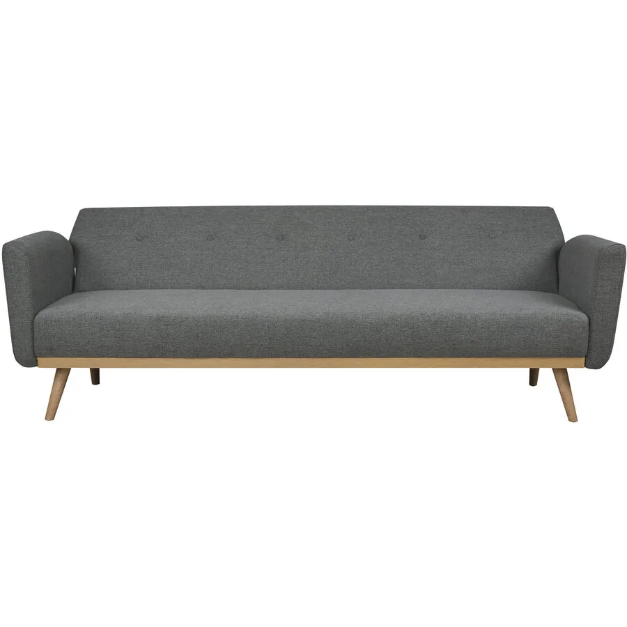 Sofa Calvin Grau, Natur Stoff B 212 T 85 cm - Material: Stoff, Birke, Federn