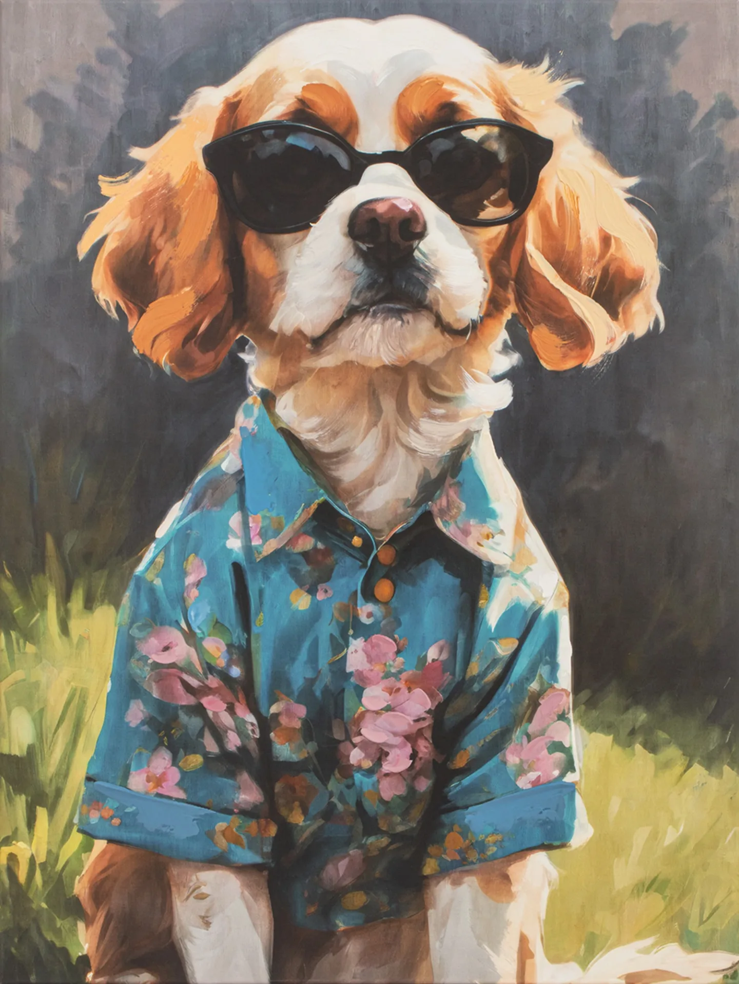 image LAND Gemälde Spring Time Spaniel | Schubiger Möbel