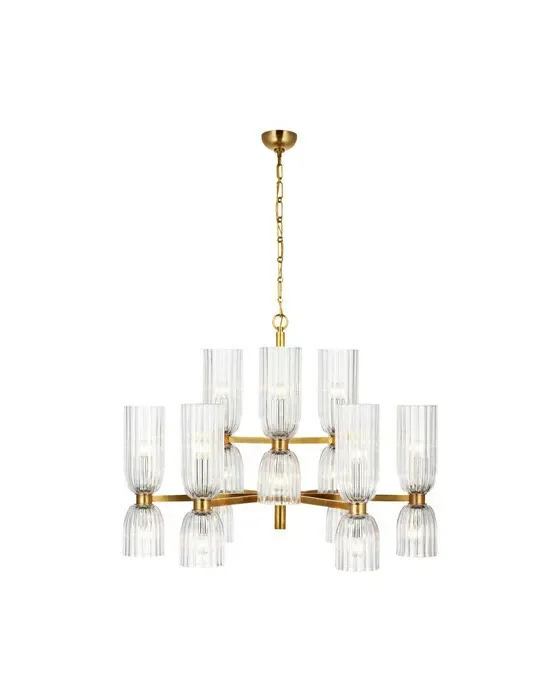 Asalea Two-Tier Chandelier Antique Brass Medium