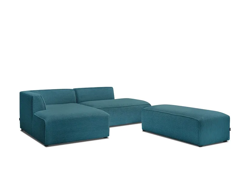 Ecksofa BOBOCHIC MEGEVE Cord-Stoff dunkelblau