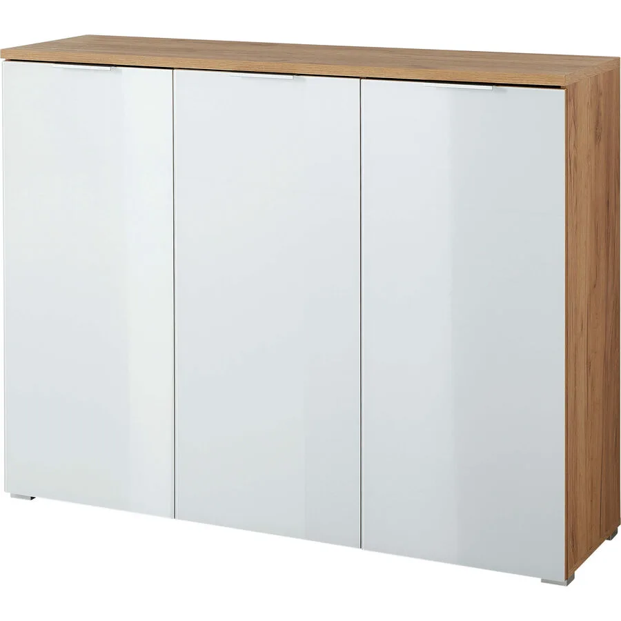 Schuhschrank Beatriz weiss/holzfarbig Holzwerkstoff B 134 H 105 cm
