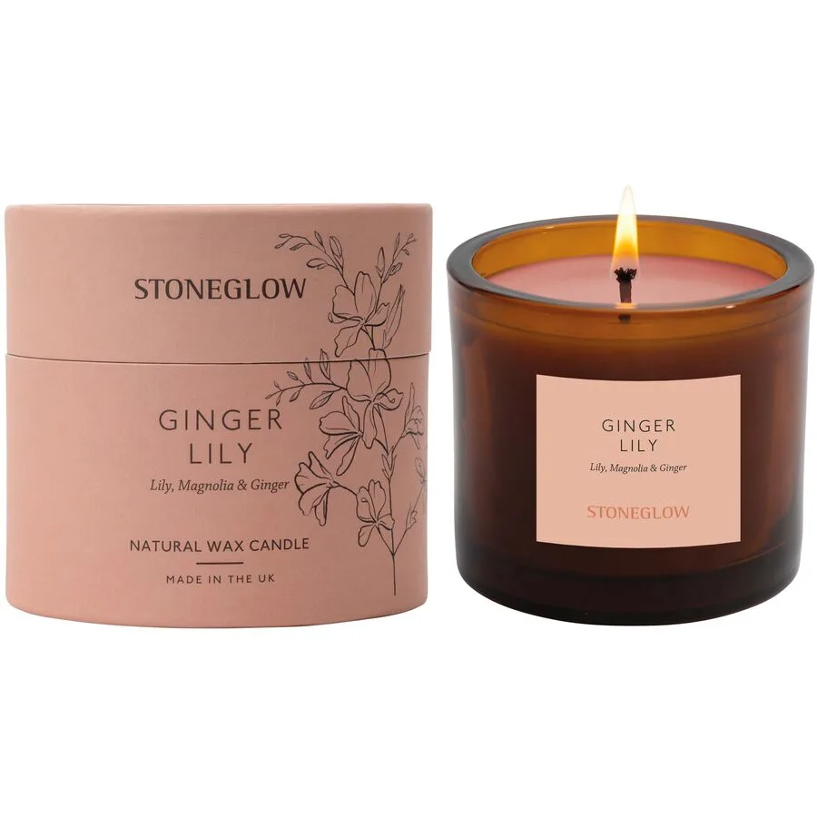 Stoneglow Duftkerze Braun Wachs/Glas 8 cm - Material: Glas/Wachs