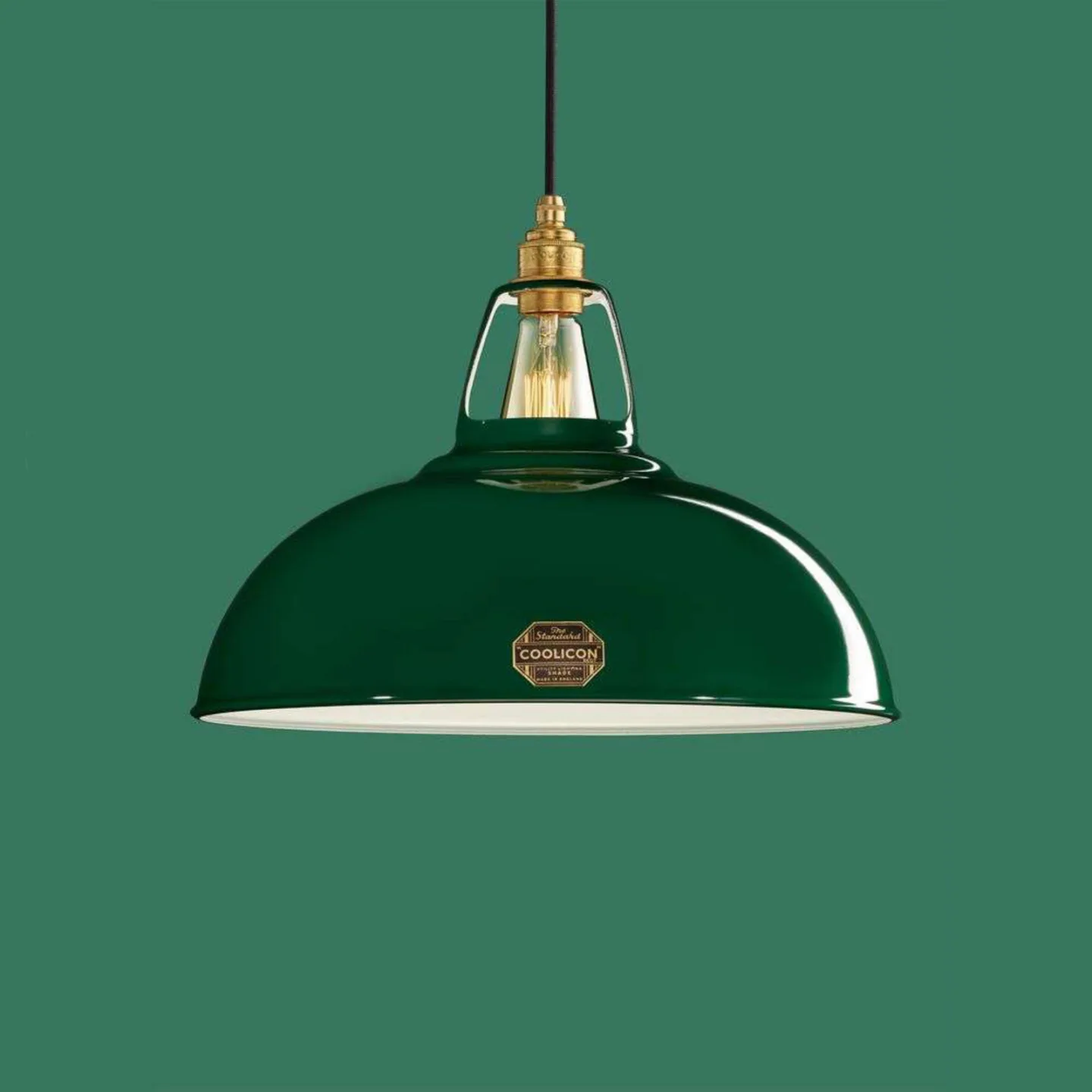 Stor pendellampe i design fra 1933, original grøn – Coolicon - Stue - Metal