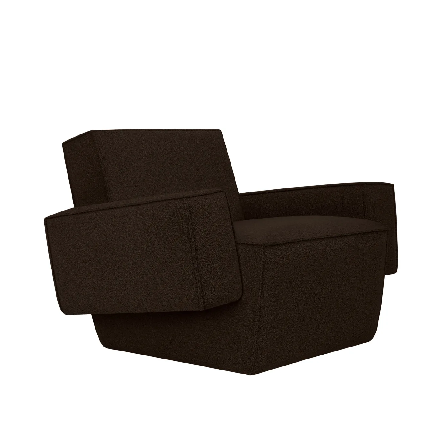 HEM - Hunk Lounge Chair With Armrests - Chocolate - Fåtöljer - Kwangho Lee - Brun - Naturmaterial/Trä/Syntetiskt/Skum/Plast/Ull