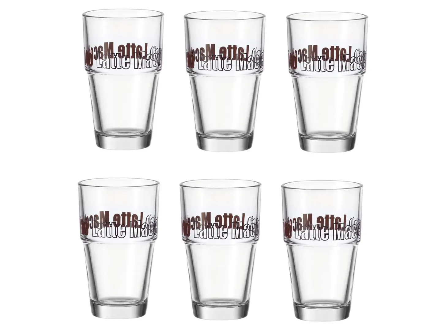 Alltron Glas Latte Macchiato Solo, Satin 4.1 Dl, 6 Stück Transparent | Schubiger Möbel