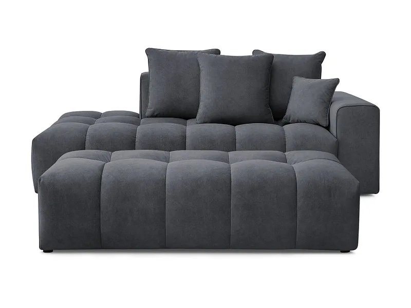 3er Sofa mit Hocker BOBOCHIC MONT-BLANC Samt dunkelgrau