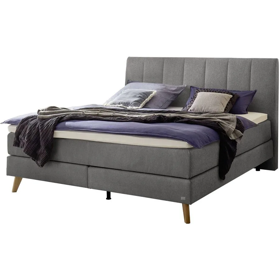 Hasena Boxspringbett Fernanda grey Stoff 200 x 200 cm