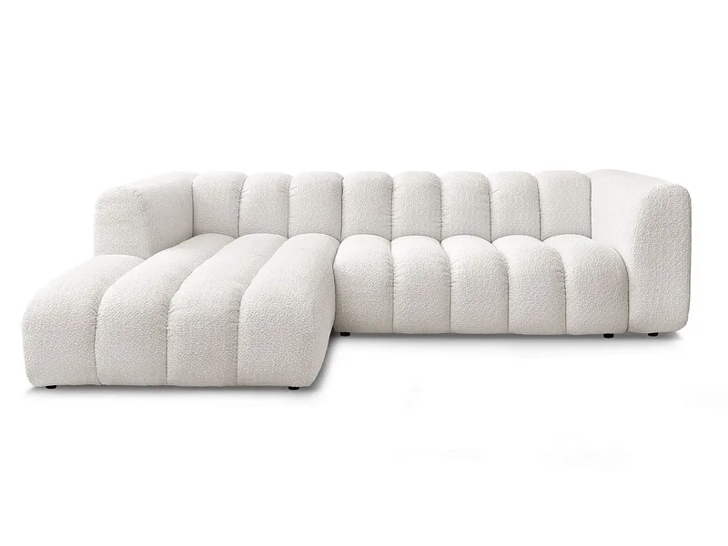 Ecksofa BOBOCHIC TALIA Boucle-Stoff weiss